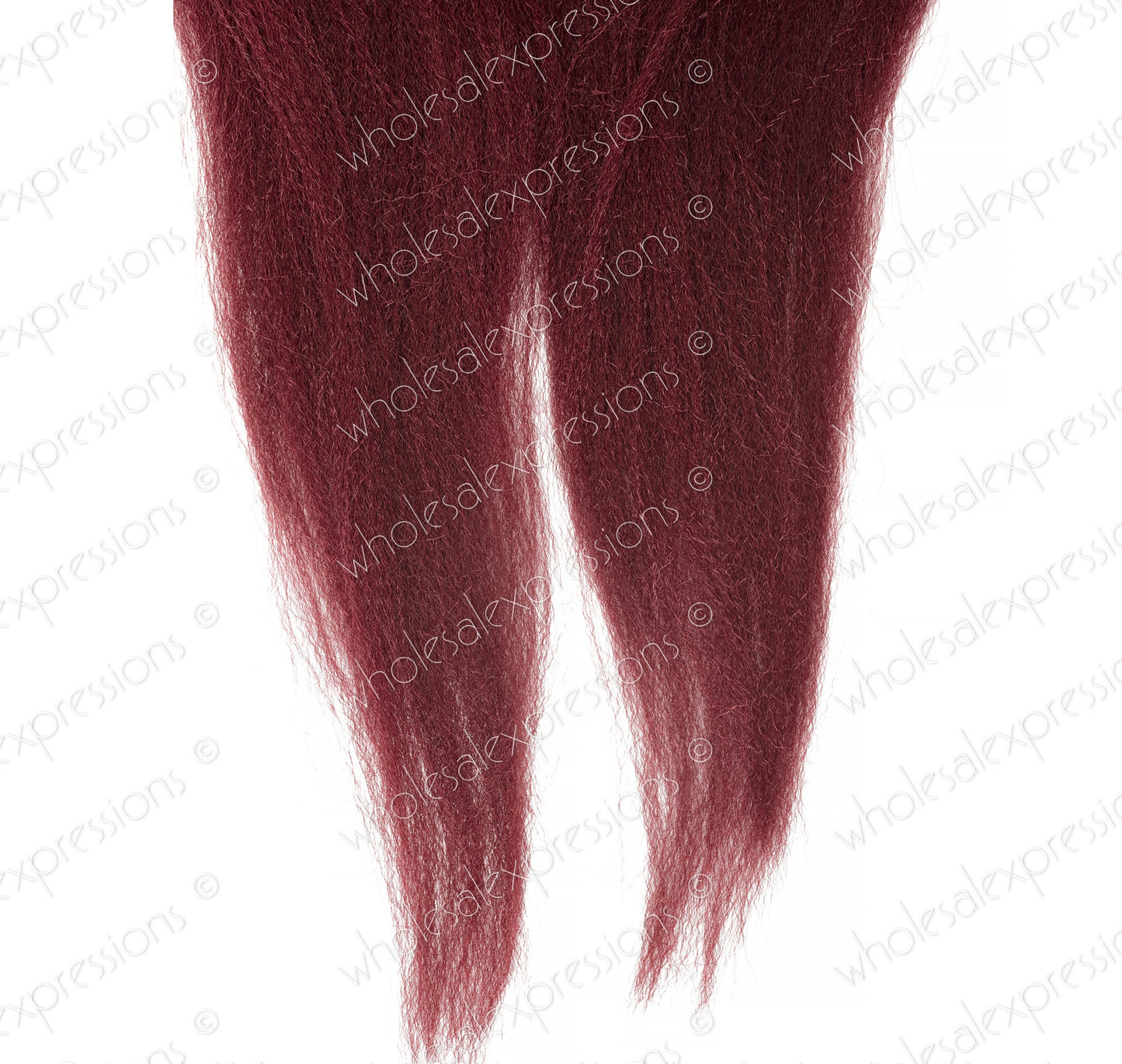 Xpression braiding hair, colour 39, 60 inch, pre-stretched  which is a burgundy/wine red