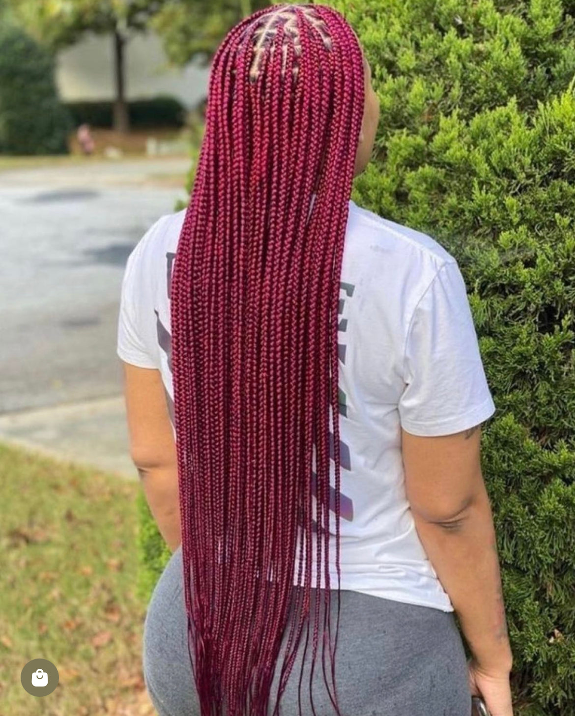 Xpression braiding hair, colour 39, 60 inch, pre-stretched  which is a burgundy/wine red