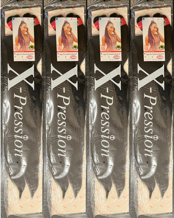 Xpression Ultra Braid Pre-Stretched Braiding Hair Extensions 46 inch - 1  Jet Black
